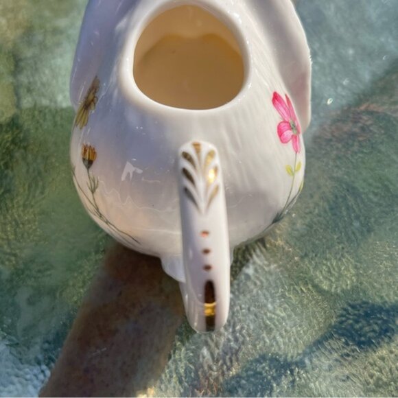 Grace's Teaware Porcelain Bunny Rabbit Creamer Butterflies Flowers - Picture 10 of 13